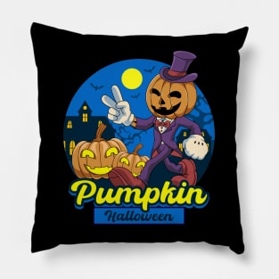 Scary Pumpkin Halloween Pillow