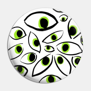 Eyes (black and green) Pin
