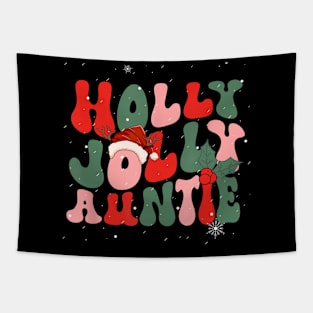 Holly Jolly Christmas Auntie Groovy Mom Xmas Tapestry