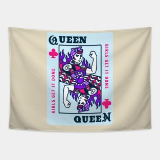 Queen Poker Card Girls Get It Done Girl Power Feminist Tapestry