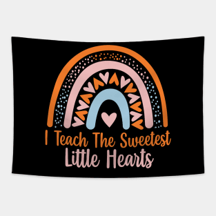 I Teach The Sweetest Hearts Rainbow Teacher Valentines Tapestry