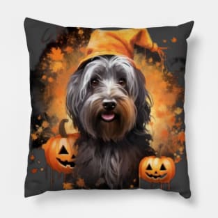 Skye Terrier Halloween Pillow