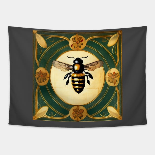 Vintage Bee Pattern 5 Tapestry by HiPolly