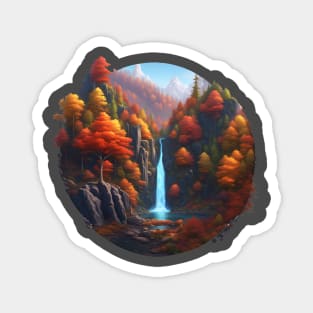 Waterfall in the forest Magnet