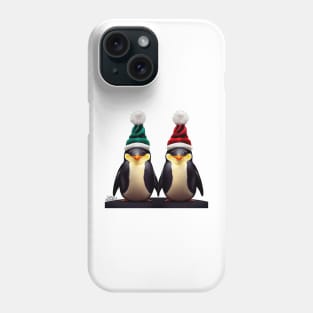 Couple of cute Christmas Penguins Phone Case
