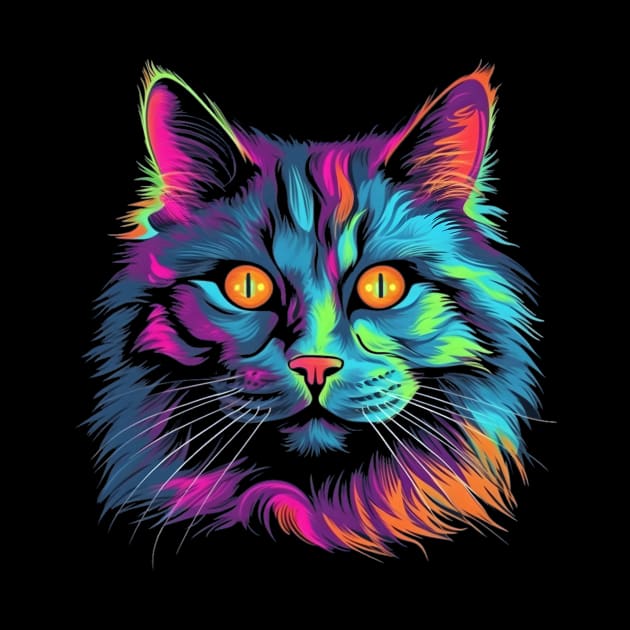 Colourful Nebelung Cat by Quotee