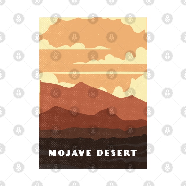 Mojave desert. USA, California . Retro travel poster by GreekTavern