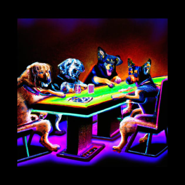 Dogs playing poker by DadOfMo Designs