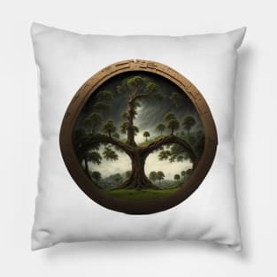 Isometric Tree Geometric Forest Vintage Since Retro Pillow