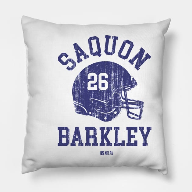 Saquon Barkley New York G Helmet Font Pillow by TodosRigatSot