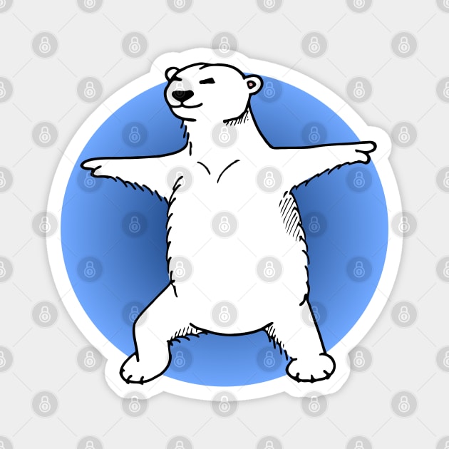 Polar Bear Yoga Pose Magnet by kazoosolo