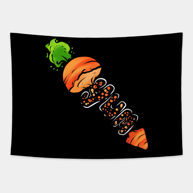 Carrots And Vegetables Are Yummi - Yum For Vegan Tapestry by SinBle