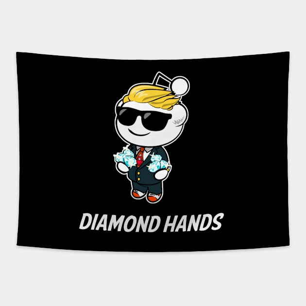 Reddit Wallstreetbets WSB Diamond Hands Day Trader Stock Market Options Tapestry by Tesla