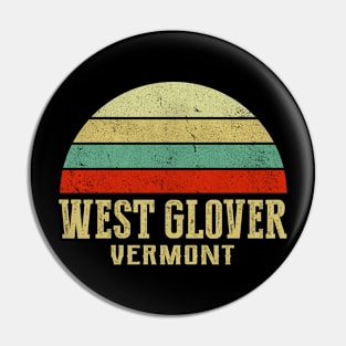 WEST GLOVER VERMONT Vintage Retro Sunset Pin