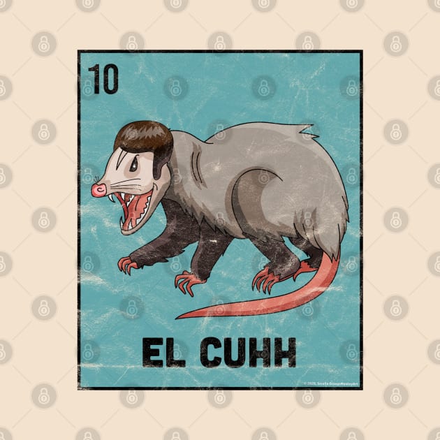 El Cuhh Takuache Cuh Opossum Funny Mexican Playing Card Tee by OrangeMonkeyArt