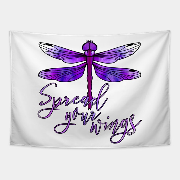 Dragonfly - Spread your wings - Purple Tapestry by Olooriel