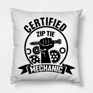 Certified Zip Tie Vinyl Sticker, Vinyl Decal Sticker, Funny Hard Hat Sticker, Funny Technician Mechanic Electrician Construction Pillow