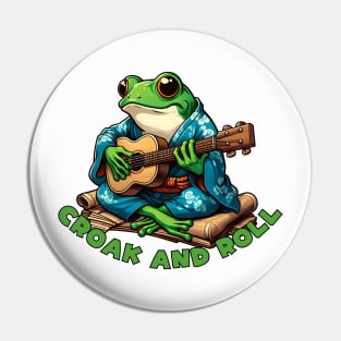 Rock and roll frog Pin