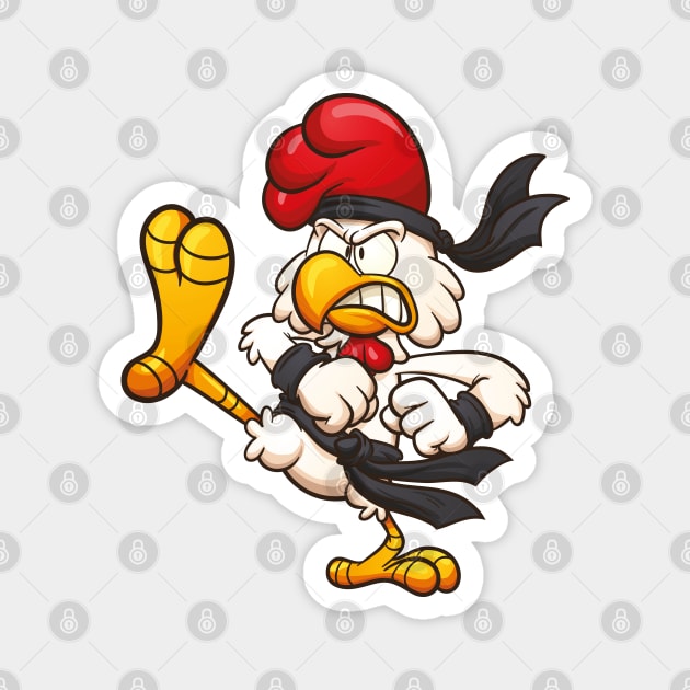 Karate Chicken Magnet by memoangeles