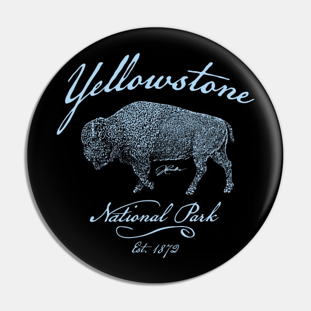 Yellowstone National Park Walking Bison Pin by jcombs