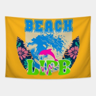 Beach Life Design Tapestry