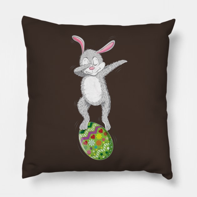 Dabbing Easter Bunny Pillow by diardo