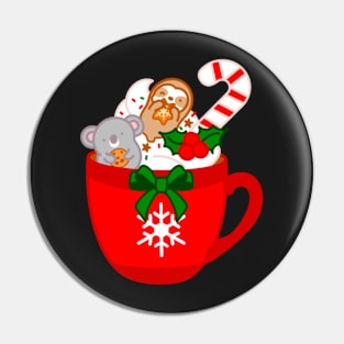 Cute Christmas Hot Chocolate Mug Pin