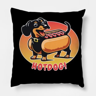 Wiener Dog Hotdog | Long Dachshund Black & Tan Dog in Bun Suit | Sausage Dog Pillow