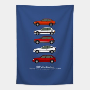 1980's hot hatch classic car collection Tapestry