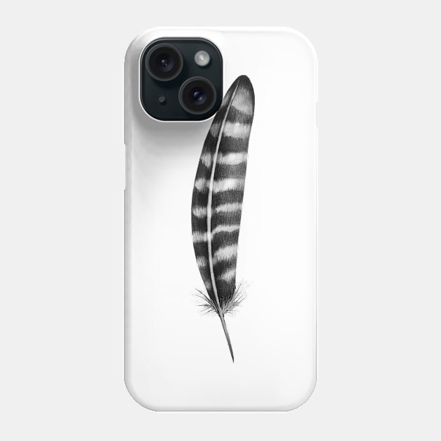 Black and White Bird Feathers Phone Case by greenoriginals