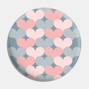 Heart pattern. Pink and gray Pin