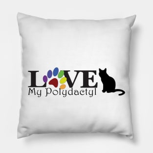 LOVE My Polydactyl (with cat) Pillow