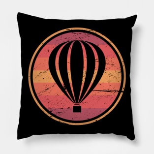 Retro Vintage Hot Air Balloon Graphic Pillow