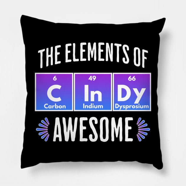 CInDy: Elements of Awesome, name design Pillow by Luxinda