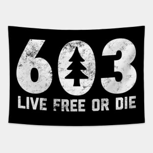 Live Free Or Die 603 Tree Nh Area Code Tapestry