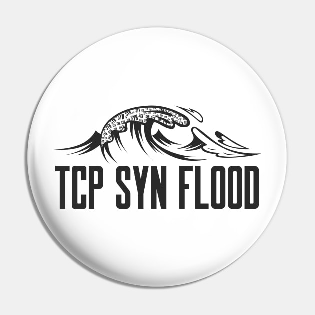 Cybersecurity TCP SYN Flood Attack Wave Pin by FSEstyle