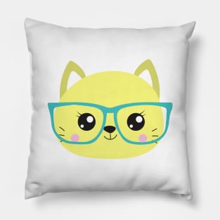 Hipster Cat, Cat With Glasses, Cute Cat, Kitten Pillow