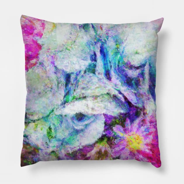 Hydrangea Bouquet Impressionist Painting Pillow by BonBonBunny