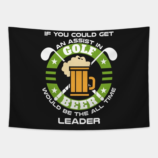 Golfing is Best with Beer Tapestry by jslbdesigns