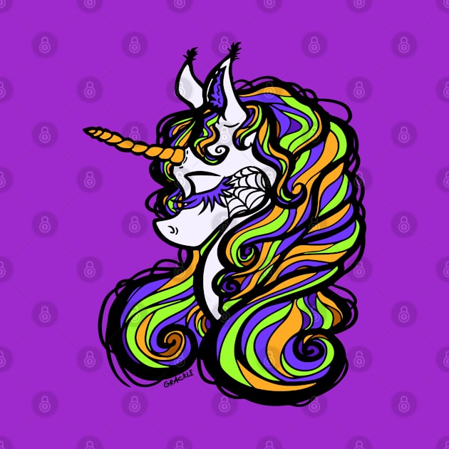 Halloween Unicorn Light Version by Jan Grackle