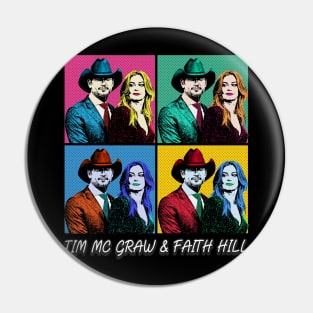 Tim McGraw & Faith Hill 80s Pop Art Style Pin