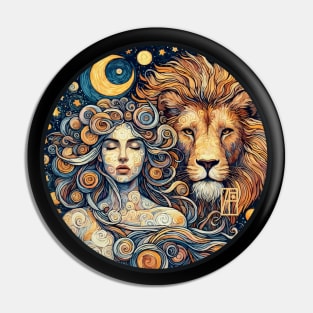 ZODIAC Leo - Astrological LEO - LEO - ZODIAC sign - Van Gogh style - 24 Pin