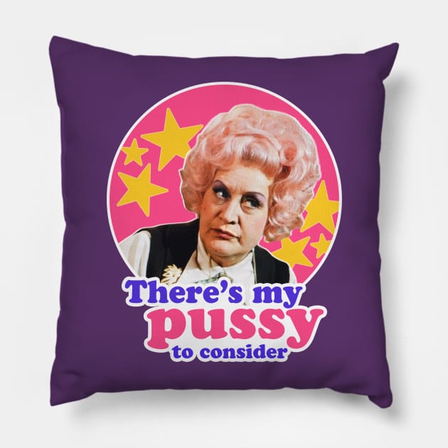 Mrs Slocombe Pillow by NikkiHaley