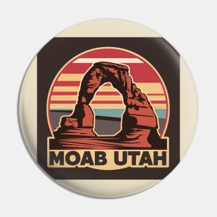 Moab Utah Arches Vintage Sunset Pin