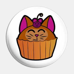 Catcake With Mouse-Cherry - Orange Pin