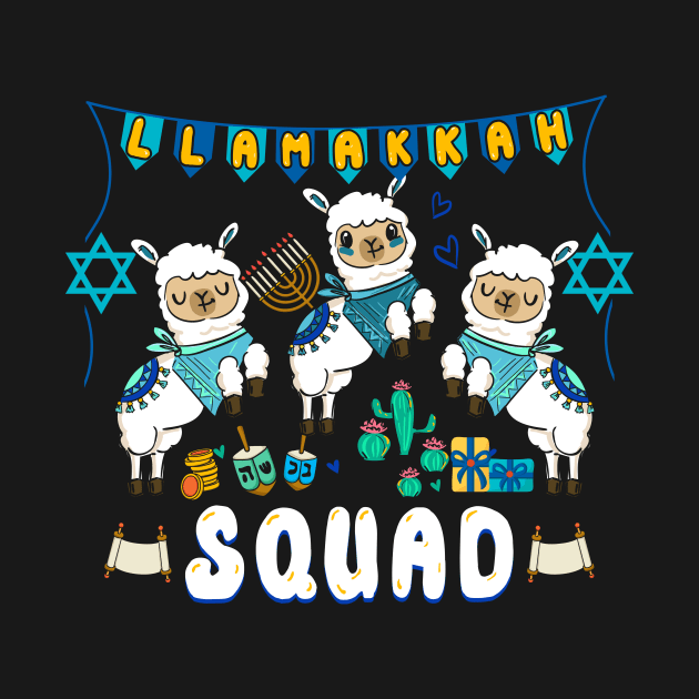 Jewish Shirts For Women Men Llamakkah Squad Hanukkah Llama Menorah Alpaca Chanukah Gift For Women Men by Norine Linan 