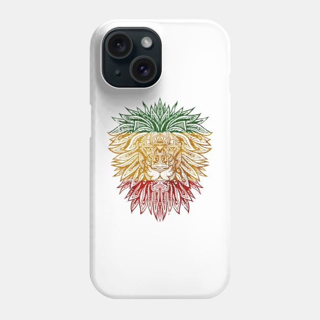 Mandala Rasta Lion Reggae Music Design Phone Case by UNDERGROUNDROOTS