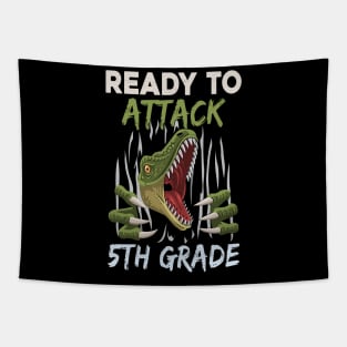 Dinosaur Kids Ready To Attack 5Th Grade Boys Back To School Tapestry