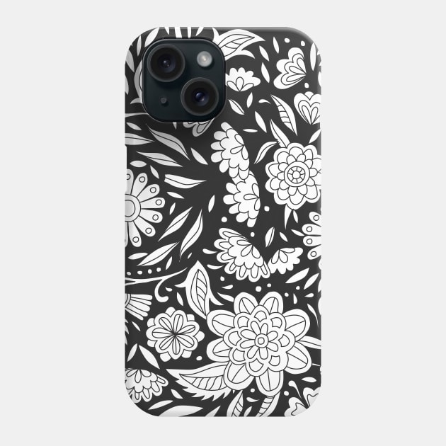 Flowers Arizona State Map, State Map of Arizona, USA Phone Case by annagrunduls