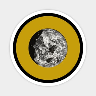 Halloween Moon, Symbols, Portents, Omens, and Signs - Black and Golden Ochre Variation Magnet